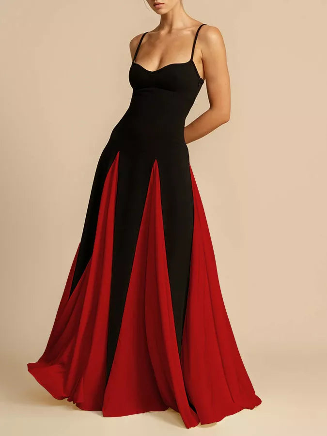 Women's Two-Tone Flowing Maxi Dress