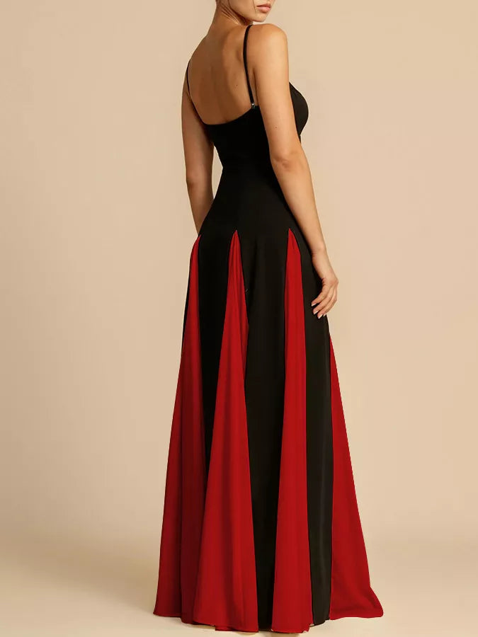 Women's Two-Tone Flowing Maxi Dress