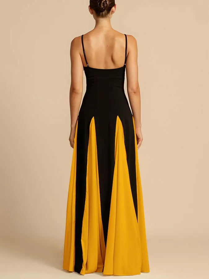 Women's Two-Tone Flowing Maxi Dress