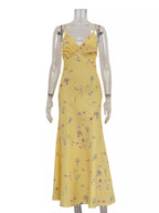 Floral Spaghetti-Strap Maxi Dress detail view 06 - Vellaya Lane