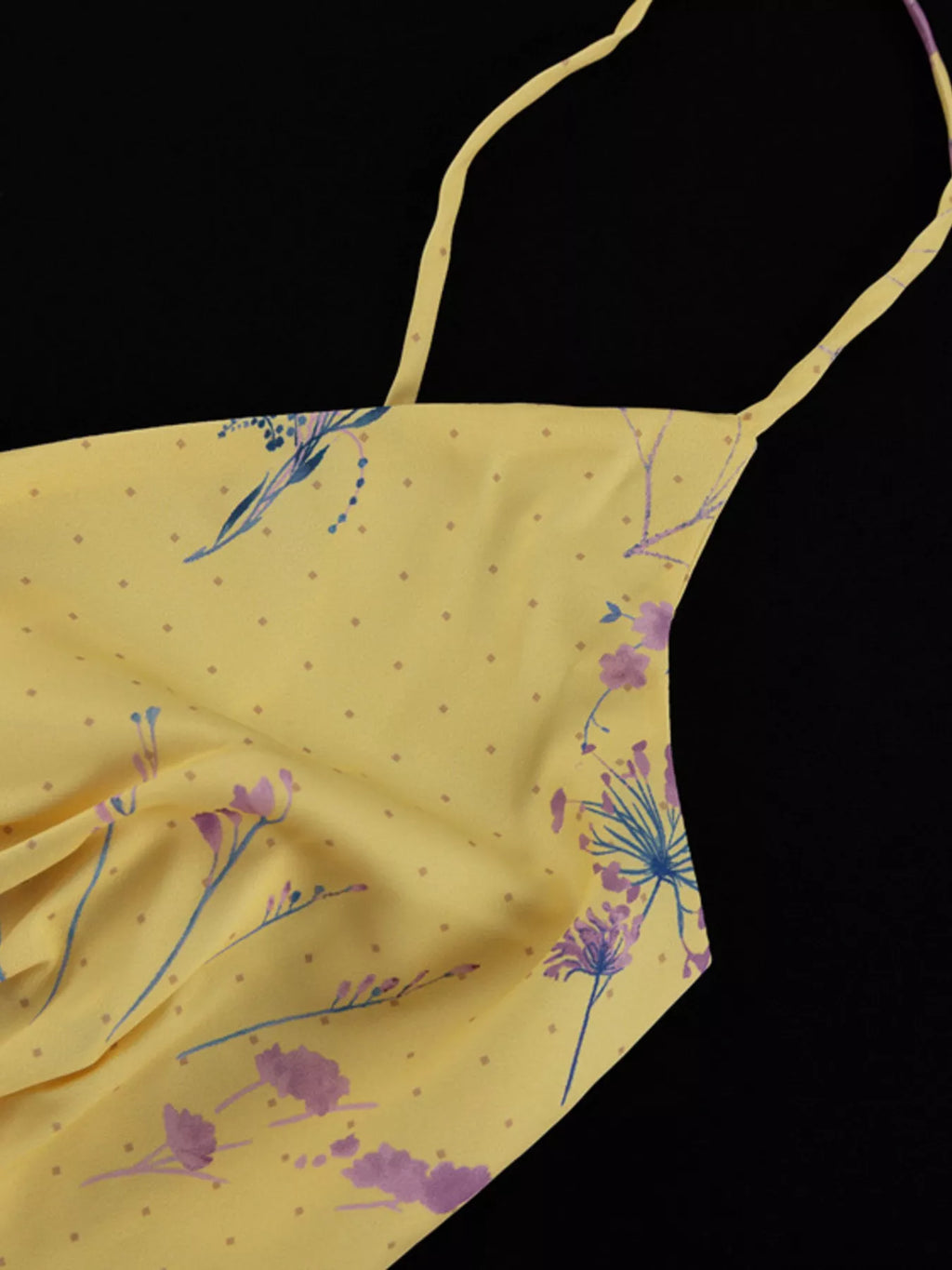 Floral Spaghetti-Strap Maxi Dress detail view 09 - Vellaya Lane