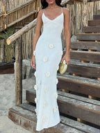 Flower Maxi Sweater Cami Dress - Vellaya Lane