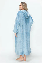 Full-Size Pocketed Hooded Midi Lounge Dress detail view 17 - Vellaya Lane