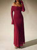 Glitter Off-Shoulder Maxi Dress - Vellaya Lane