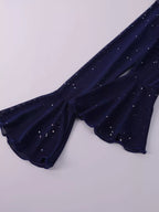 Glitter Off-Shoulder Maxi Dress detail view 14 - Vellaya Lane