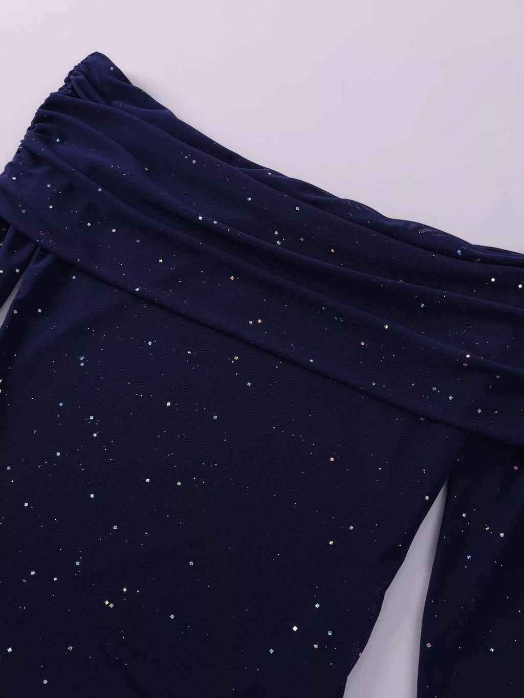 Glitter Off-Shoulder Maxi Dress detail view 15 - Vellaya Lane