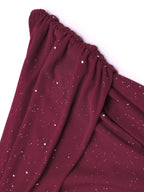 Glitter Off-Shoulder Maxi Dress detail view 32 - Vellaya Lane