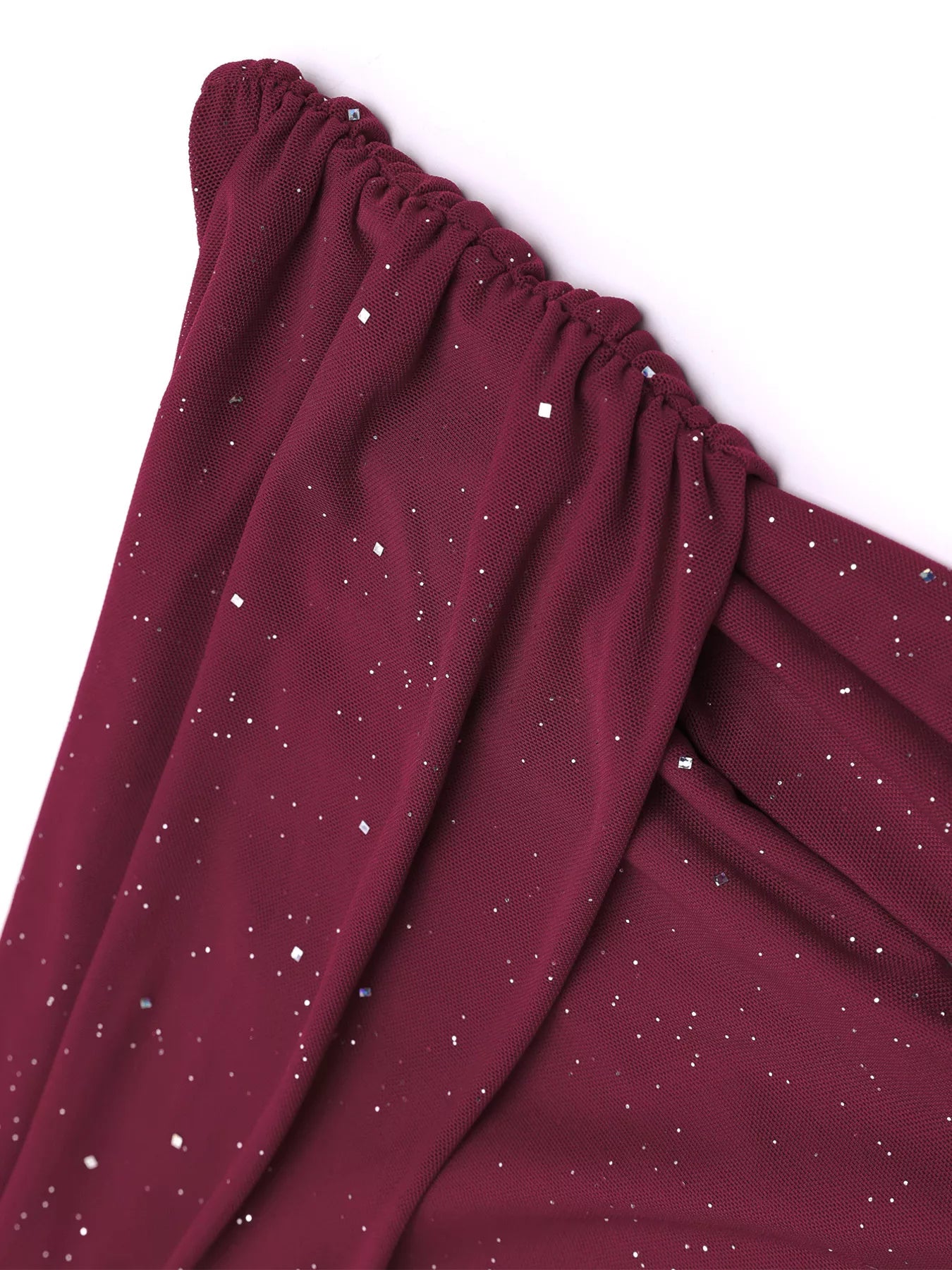 Glitter Off-Shoulder Maxi Dress detail view 32 - Vellaya Lane