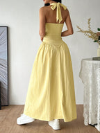 Halter-Neck Maxi Dress detail view 04 - Vellaya Lane