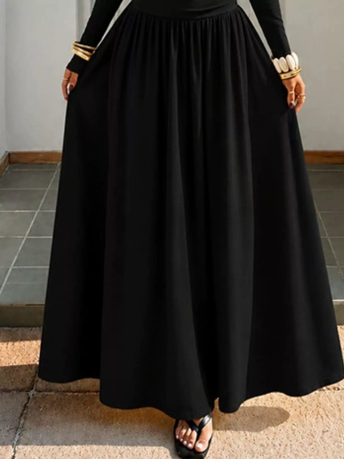 Off-the-Shoulder Ruched Maxi Dress detail view 13 - Vellaya Lane