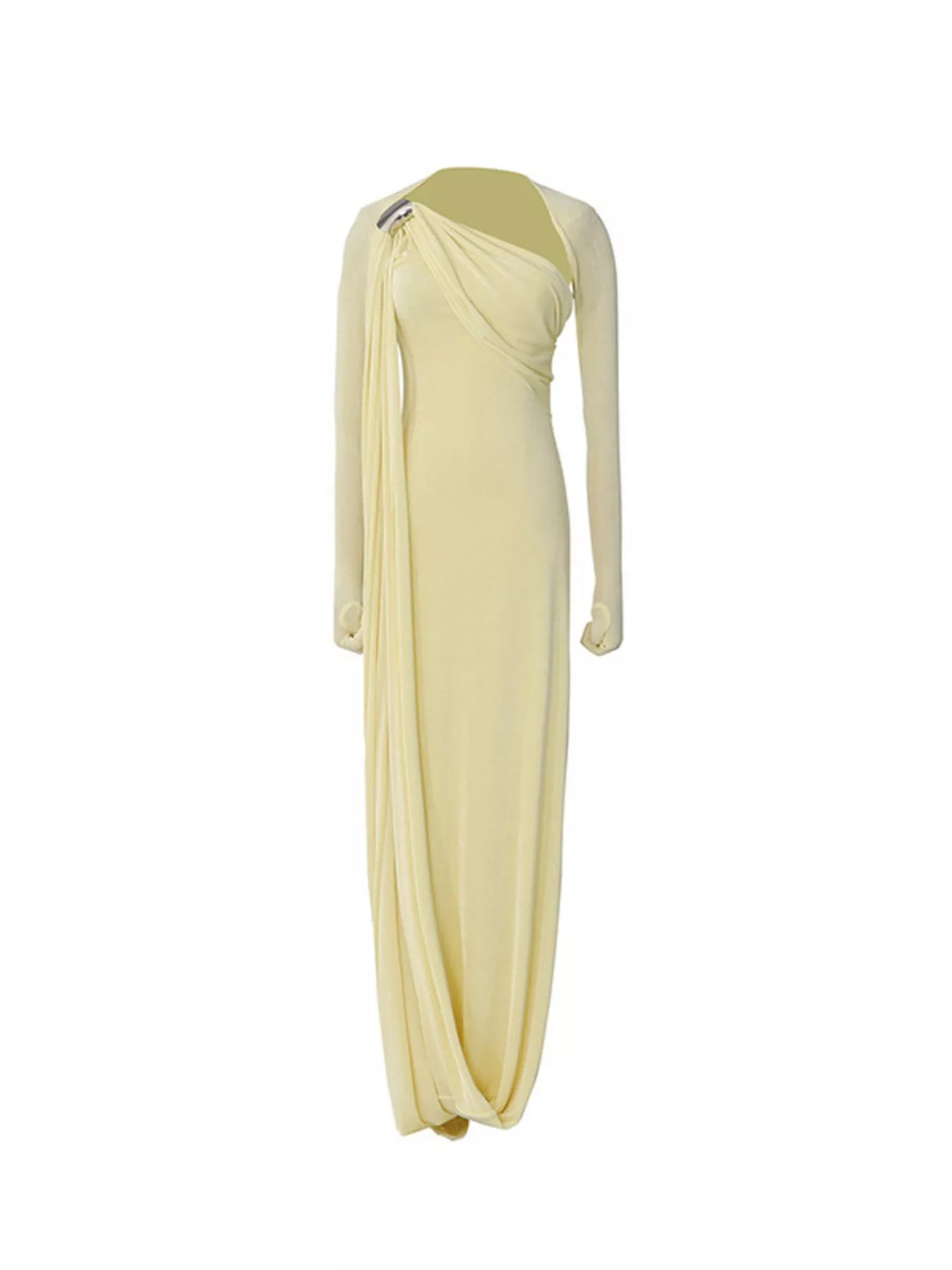 One-Shoulder Draped Maxi Dress detail view 04 - Vellaya Lane