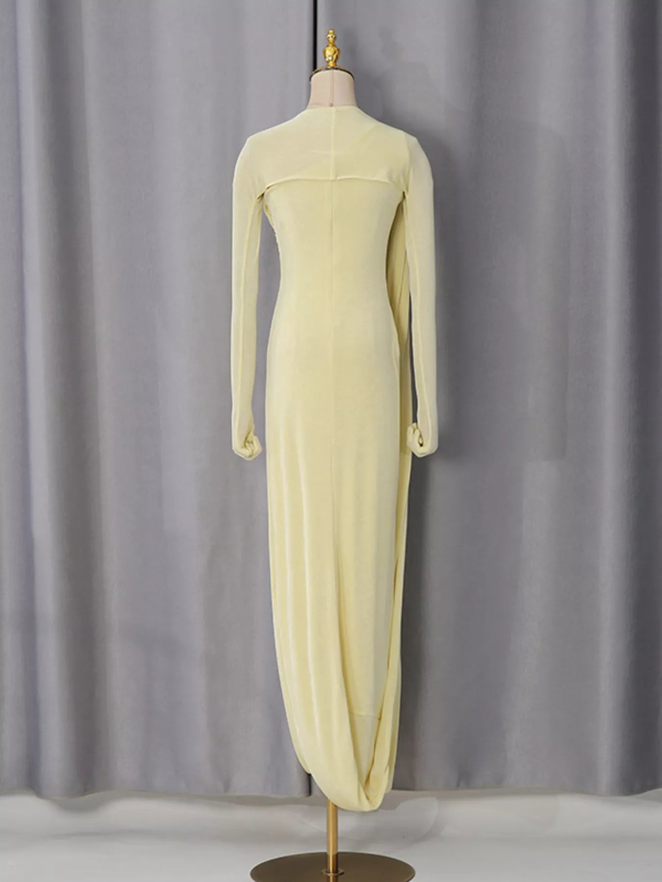 One-Shoulder Draped Maxi Dress detail view 07 - Vellaya Lane