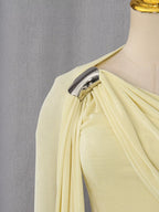 One-Shoulder Draped Maxi Dress detail view 08 - Vellaya Lane