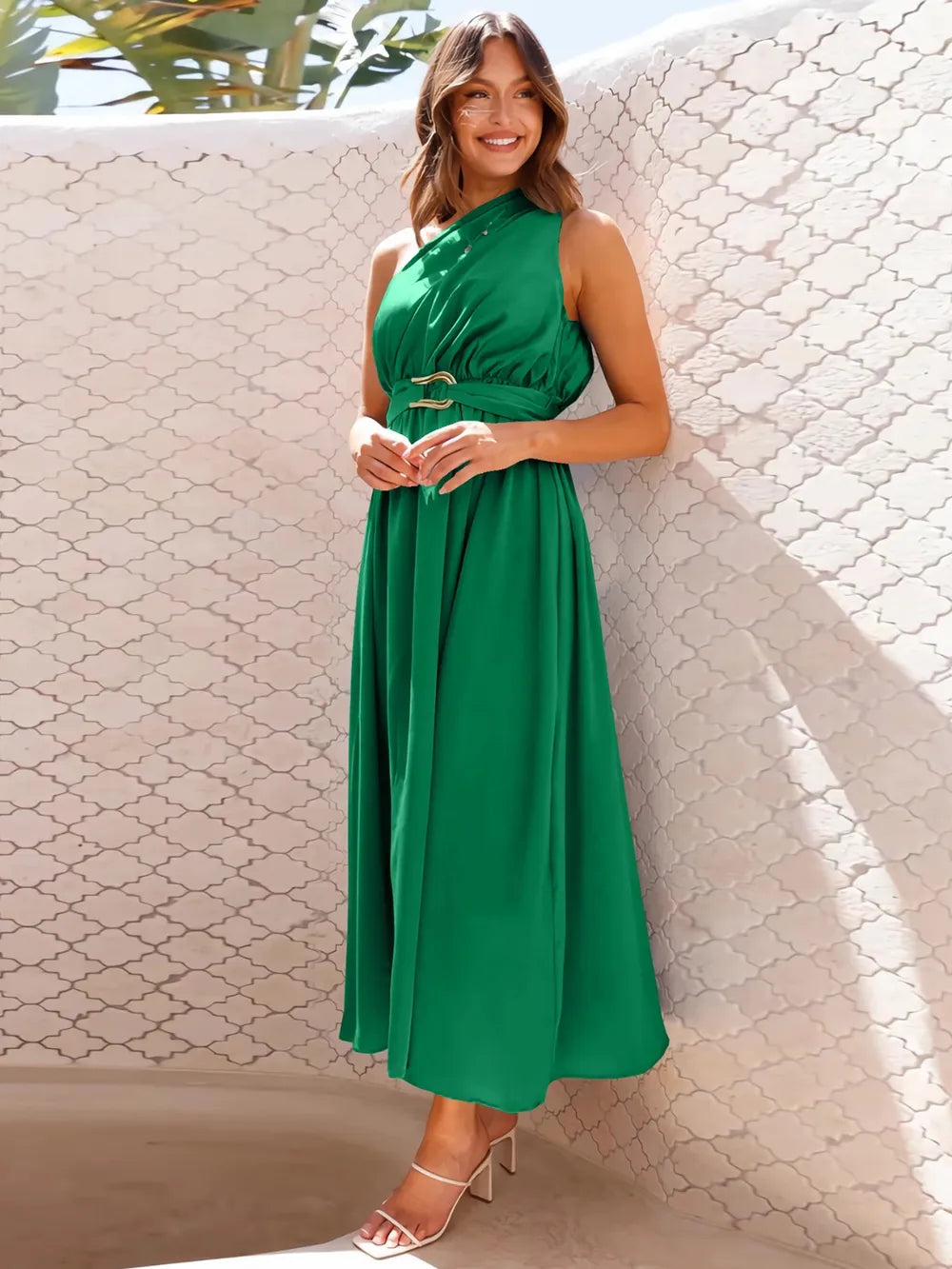 One-Shoulder Midi Dress detail view 04 - Vellaya Lane