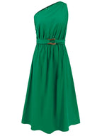 One-Shoulder Midi Dress detail view 05 - Vellaya Lane
