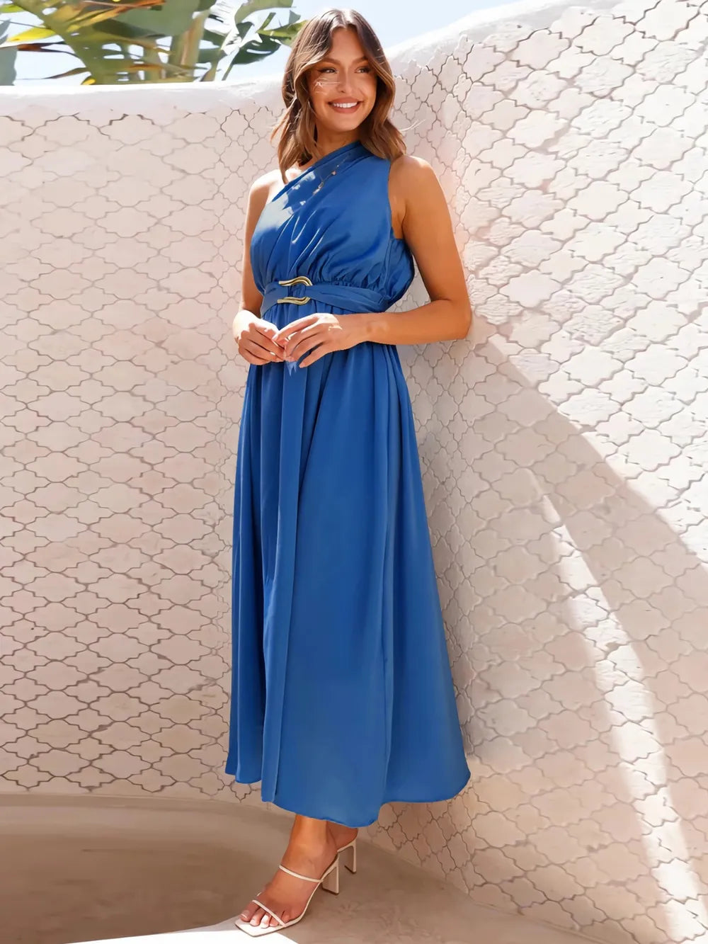 One-Shoulder Midi Dress detail view 14 - Vellaya Lane