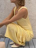 Openwork Sleeveless Maxi Dress detail view 02 - Vellaya Lane