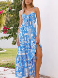Printed Tie-Front Maxi Dress - Vellaya Lane