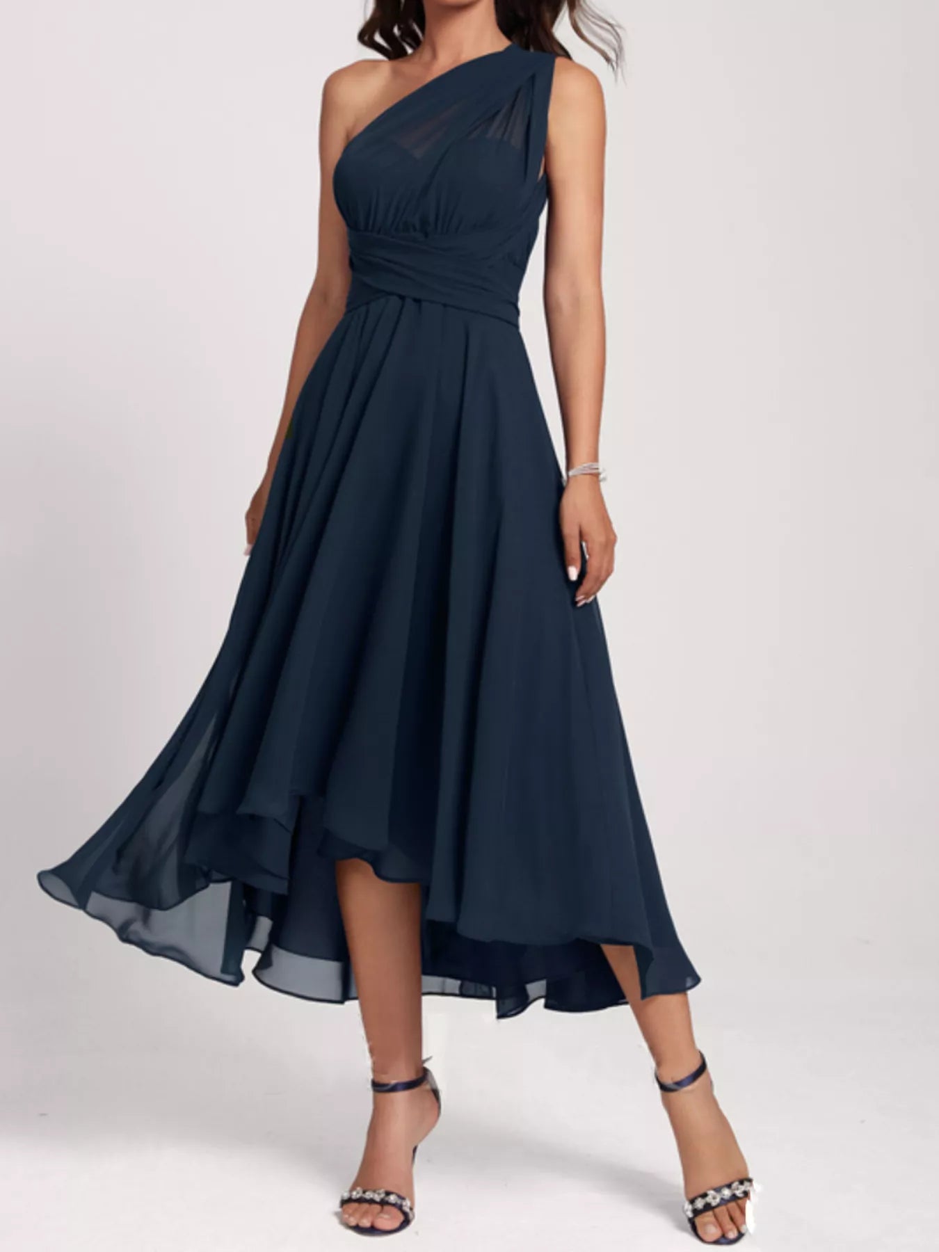 Ruched A-Line Midi Dress - Vellaya Lane
