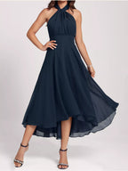 Ruched A-Line Midi Dress detail view 02 - Vellaya Lane