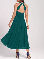 Ruched A-Line Midi Dress detail view 10 - Vellaya Lane