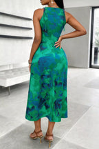 Ruched Sleeveless Midi Dress detail view 02 - Vellaya Lane