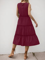Ruffle Tiered Midi Dress detail view 22 - Vellaya Lane