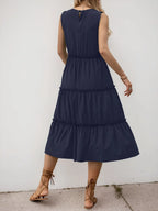 Ruffle Tiered Midi Dress detail view 25 - Vellaya Lane