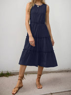 Ruffle Tiered Midi Dress detail view 26 - Vellaya Lane