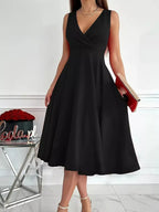 Sleeveless A-Line Midi Dress - Vellaya Lane