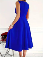 Sleeveless A-Line Midi Dress detail view 05 - Vellaya Lane