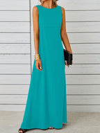 Sleeveless Flowy Maxi Dress detail view 10 - Vellaya Lane