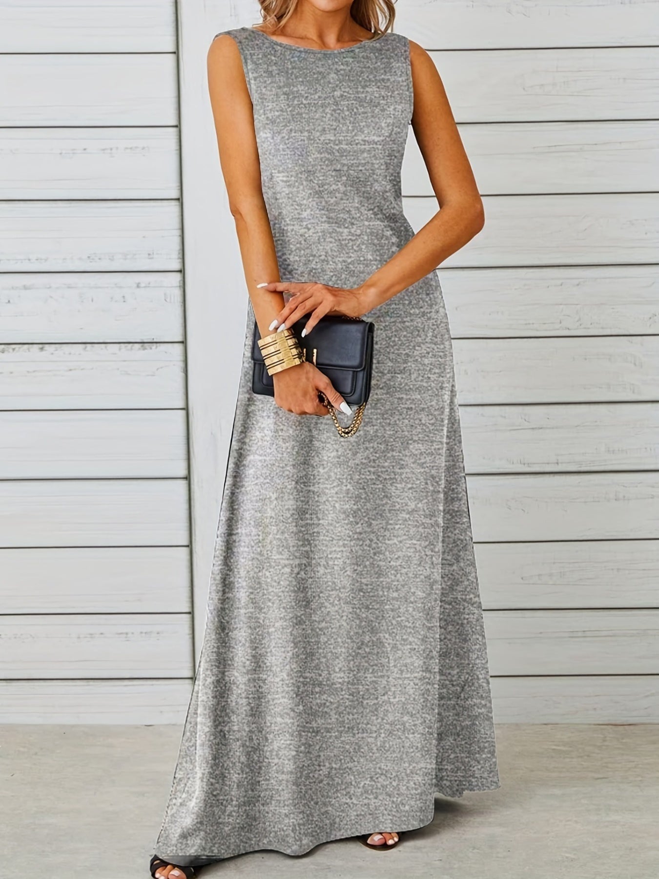 Sleeveless Flowy Maxi Dress detail view 14 - Vellaya Lane