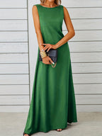 Sleeveless Flowy Maxi Dress detail view 16 - Vellaya Lane