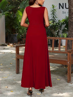 Sleeveless Flowy Maxi Dress detail view 20 - Vellaya Lane