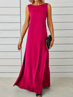 Sleeveless Flowy Maxi Dress detail view 22 - Vellaya Lane