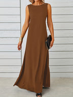 Sleeveless Flowy Maxi Dress detail view 28 - Vellaya Lane