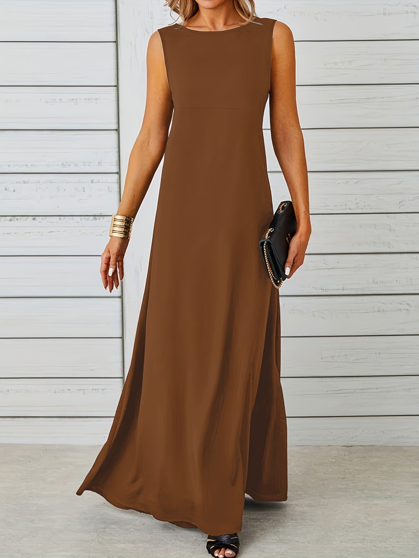 Sleeveless Flowy Maxi Dress detail view 28 - Vellaya Lane