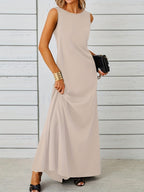 Sleeveless Flowy Maxi Dress detail view 31 - Vellaya Lane