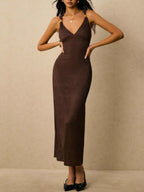 Sleeveless Ribbed-Knit Midi Dress detail view 02 - Vellaya Lane