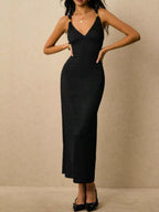 Sleeveless Ribbed-Knit Midi Dress detail view 11 - Vellaya Lane