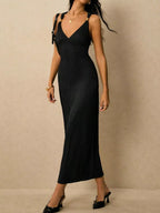 Sleeveless Ribbed-Knit Midi Dress detail view 12 - Vellaya Lane
