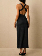Sleeveless Ribbed-Knit Midi Dress detail view 13 - Vellaya Lane