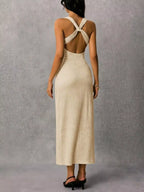 Sleeveless Ribbed-Knit Midi Dress detail view 23 - Vellaya Lane