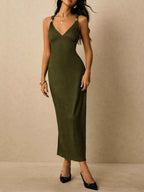 Sleeveless Ribbed-Knit Midi Dress detail view 25 - Vellaya Lane
