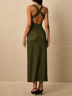Sleeveless Ribbed-Knit Midi Dress detail view 27 - Vellaya Lane