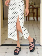 Spaghetti-Strap Slit Midi Dress detail view 03 - Vellaya Lane