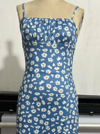 Spaghetti-Strap Slit Midi Dress detail view 05 - Vellaya Lane