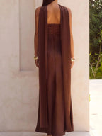 Strapless Mermaid Maxi Dress detail view 05 - Vellaya Lane