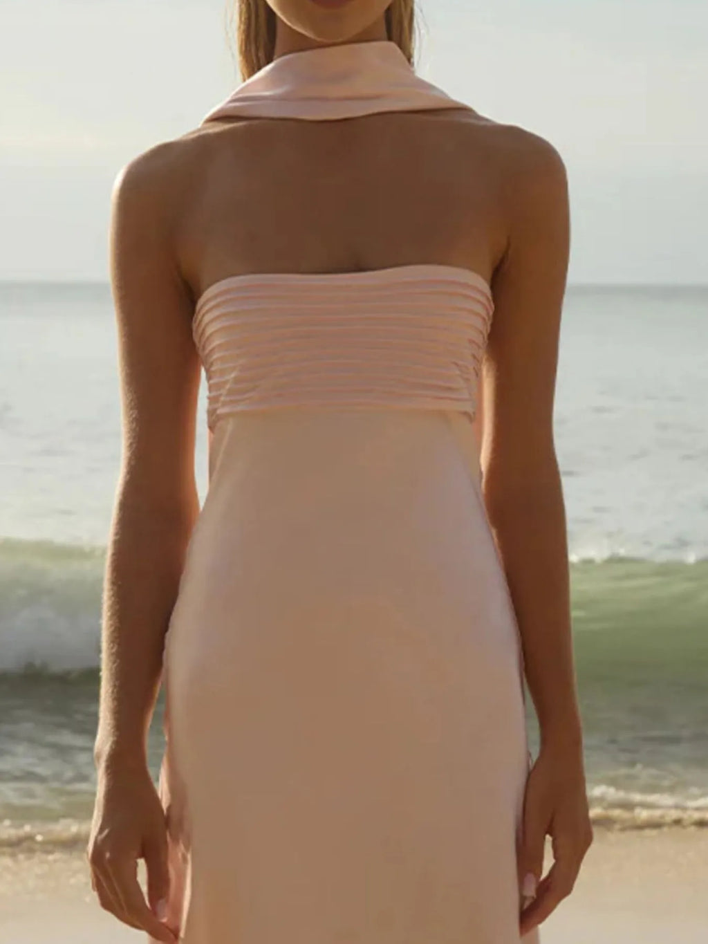 Strapless Mermaid Maxi Dress detail view 15 - Vellaya Lane